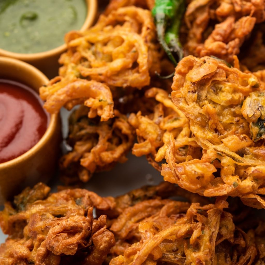 pyaj pakora or onion fritters or kanda bhajji